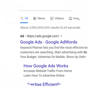 google ad search engine results page